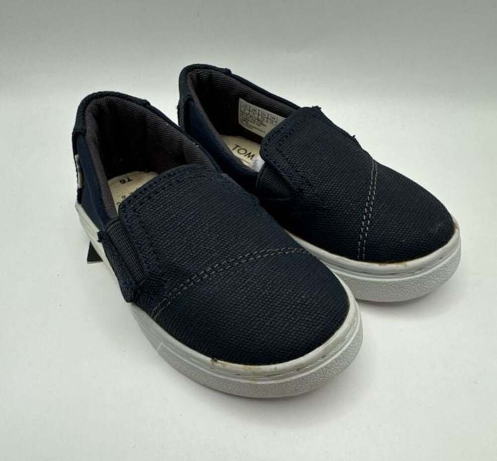 TOMS Toddler Navy Blue Canvas Slip-On Shoes Size T6